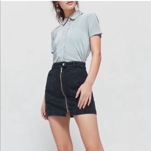 New BDG Urban Outfitters Layla Zip Mini Denim Skirt, XS